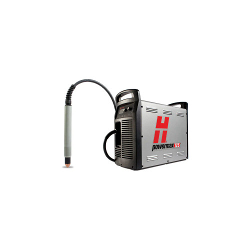 HYPERTHERM Powermax125 system, 480V 3-PH, CSA, plus CPC & Serial ports, 180° machine torch w/consumables, 15.2m (50') lead