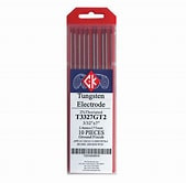 CK Worldwide T3327GT2 Electrodes, 3/32 inch Size, 2% Thoriated, 10-Piece, Tungsten, Red
