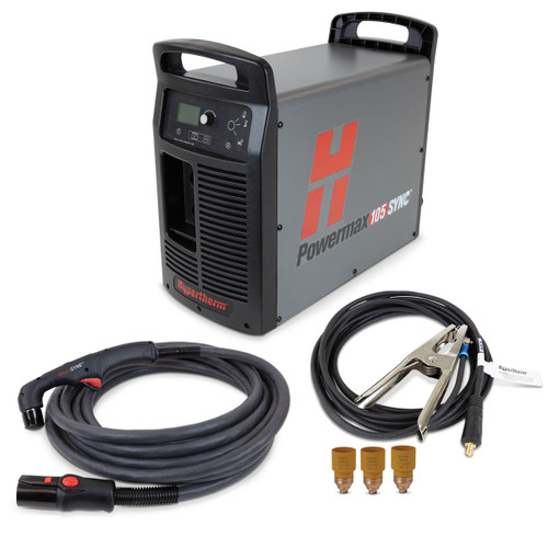 HYPERTHERM Powermax105 SYNC system, 200-600V 3-PH, CSA, 75 degree handheld torch, 7.6m (25') lead