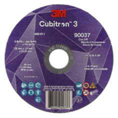3M™ Cubitron™ 3 Cut-Off Wheel, 90037, 36+, T1, 5 in x 0.045 in x 7/8 in (125 x 1.6 x 22.23 mm), ANSI