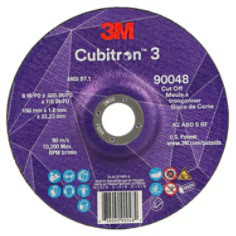 3M™ Cubitron™ 3 Cut-Off Wheel, 90048, 60+, T27, 6 in x 0.045 in x 7/8 in (150 x 1.6 x 22.23 mm), ANS