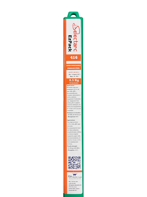 EZPACK 416 (1.6MM) 1/16 STAINLESS ELECTRODE 316L - 0.5KG SLEEVE