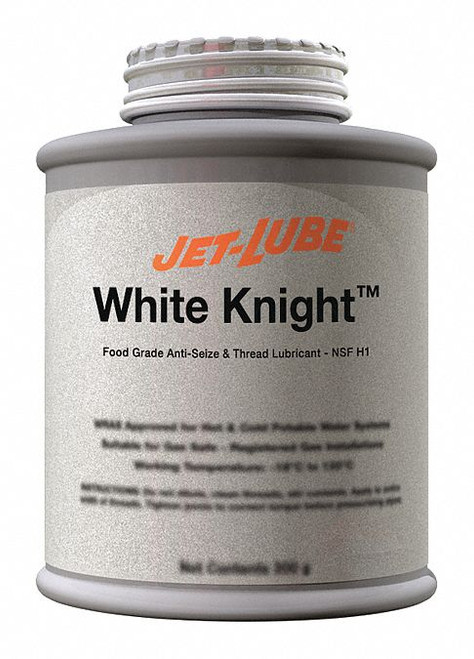 Jet-Lube White Knight™ Food Grade Anti-Seize, 0.5 lbs|227 g , Brush-Top Bottle