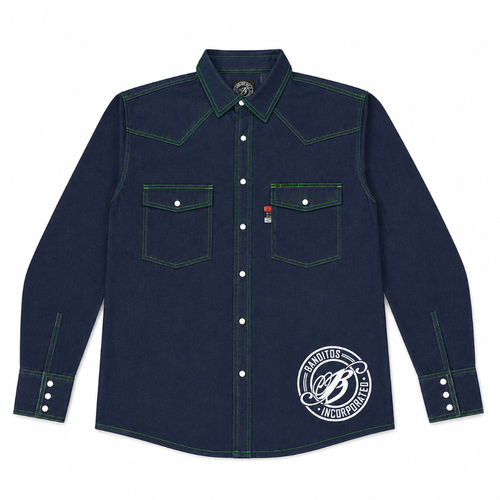 Banditos FR Shirt in Denim w/Green - Small