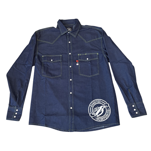 Banditos FR Shirt in Denim w/Green - XX-Large