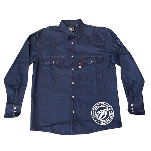 Banditos FR Shirt in Denim w/Red - X-Large