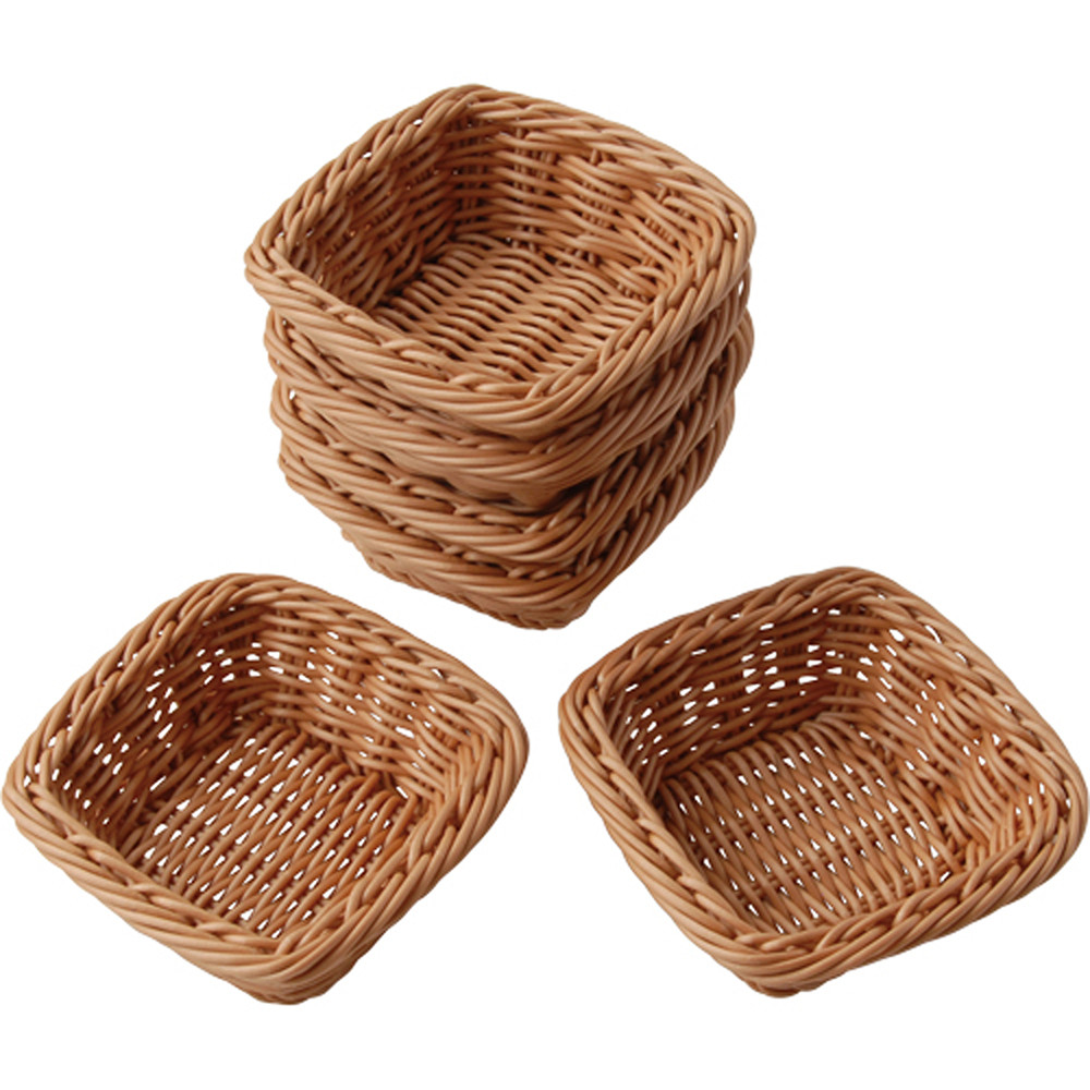 新品Vitaras Gedvilas /Wicker Bascketリトアニア製 Set of 6 Plastic Woven Baskets (5 Inch) - Cre8tive Minds