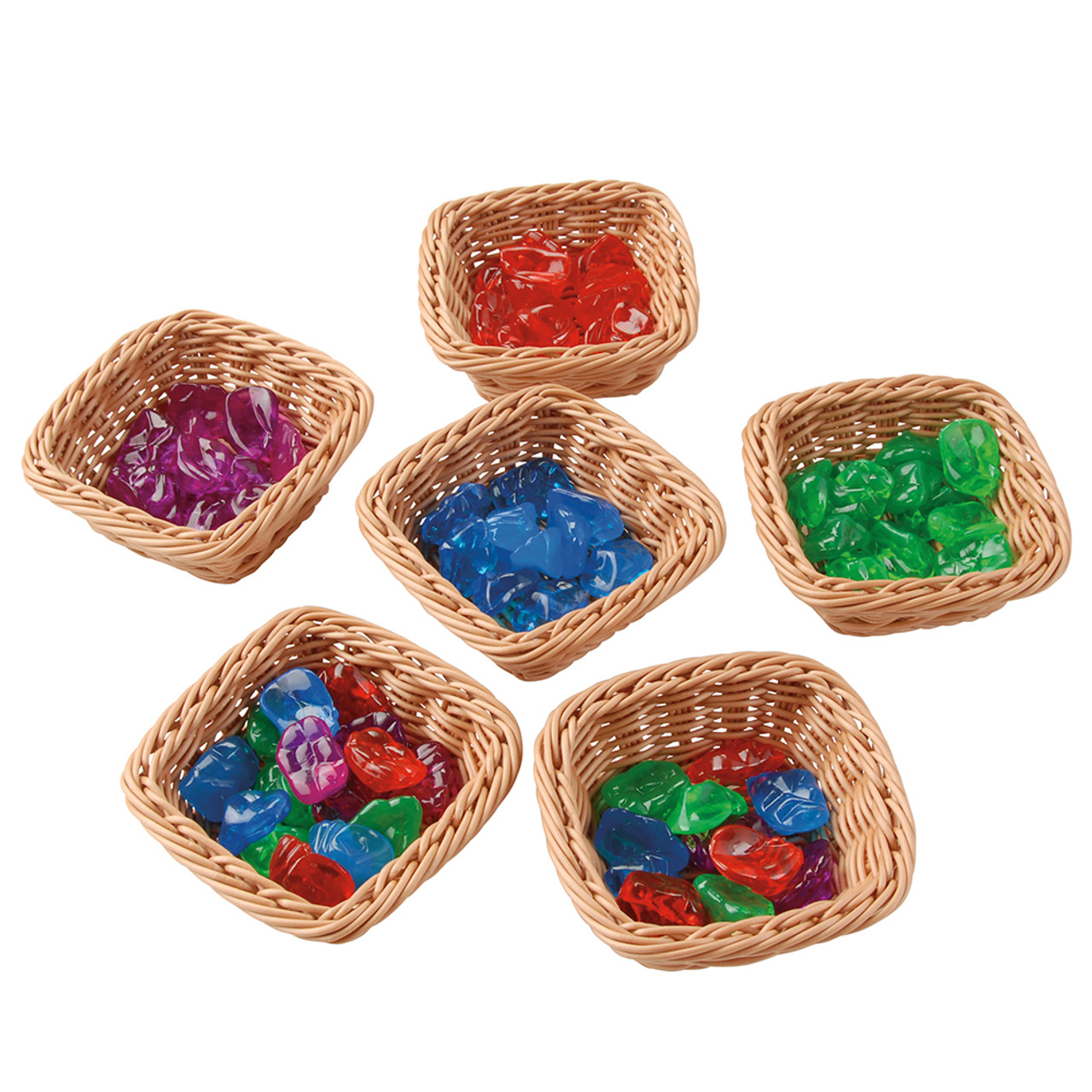 Large Baskets - 3 Group Colors - Set Of 6