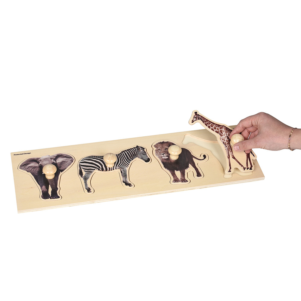 Extra-wide Knobbed Puzzle -Wild Animals - Cre8tive Minds