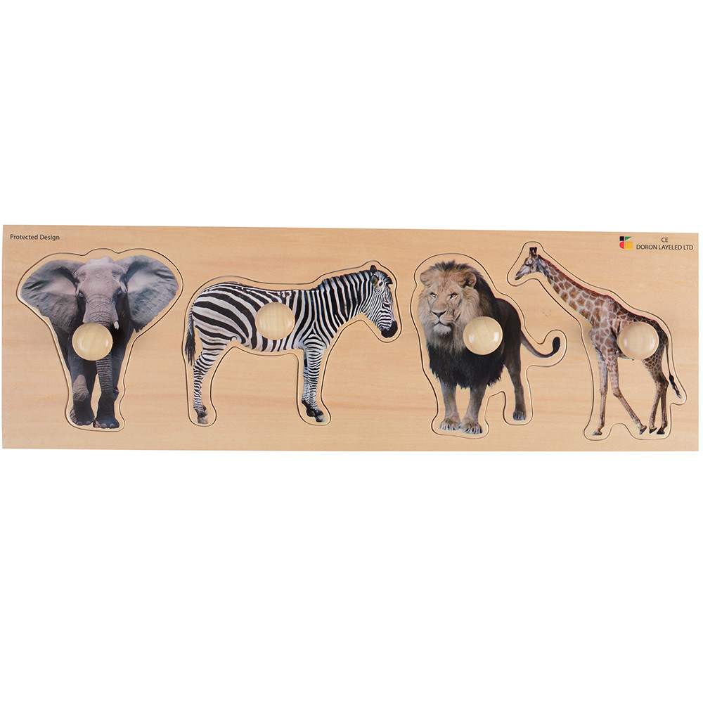 Extra-wide Knobbed Puzzle -Wild Animals - Cre8tive Minds