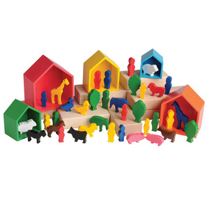 Wooden Nesting Houses and Figures Wooden Nesting Houses and Figures
