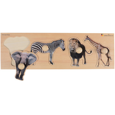 Extra-wide Knobbed Puzzle -Wild Animals - Cre8tive Minds