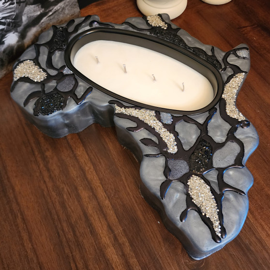 Gamma Ray. Hot Luxe. A Hot Mess Candle Co. Africa Candle. African art piece. Candle holder. African candle holder.