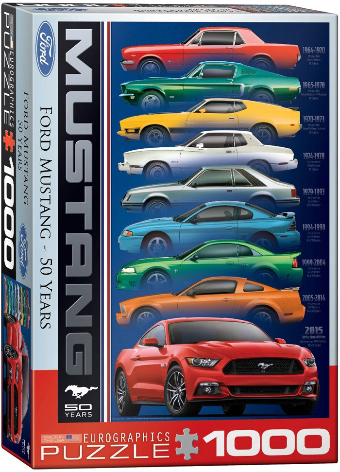 Puzzle - Ford Mustang 50 YEARS - 9 Mustangs, 1000 pieces - StangStuff