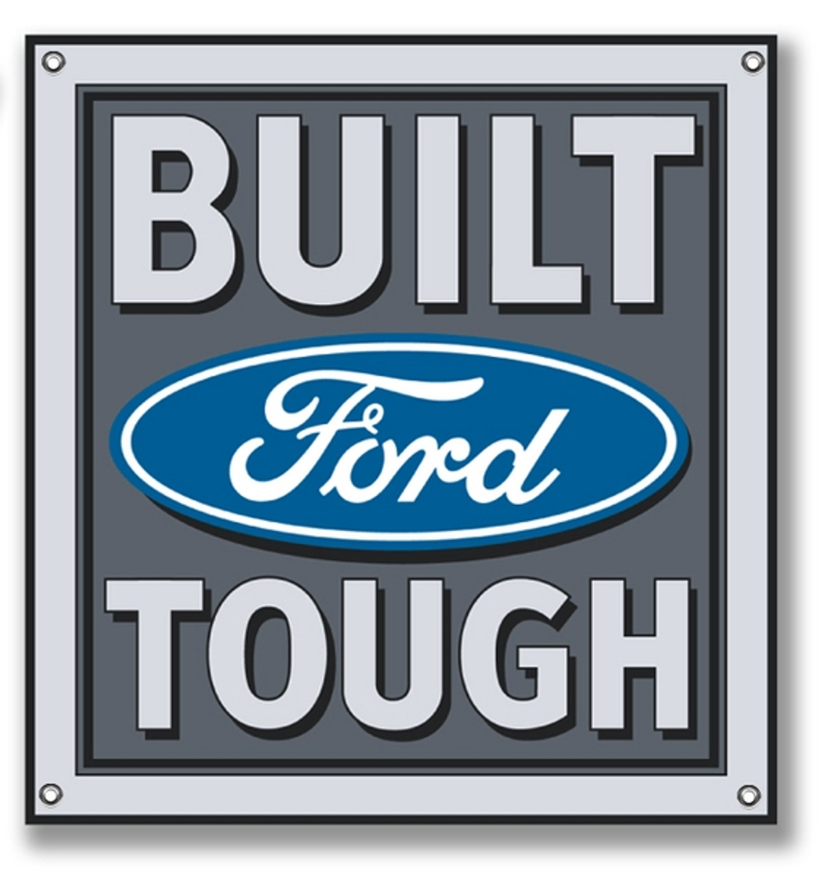 Ford Built To Last Round Embossed Metal Sign