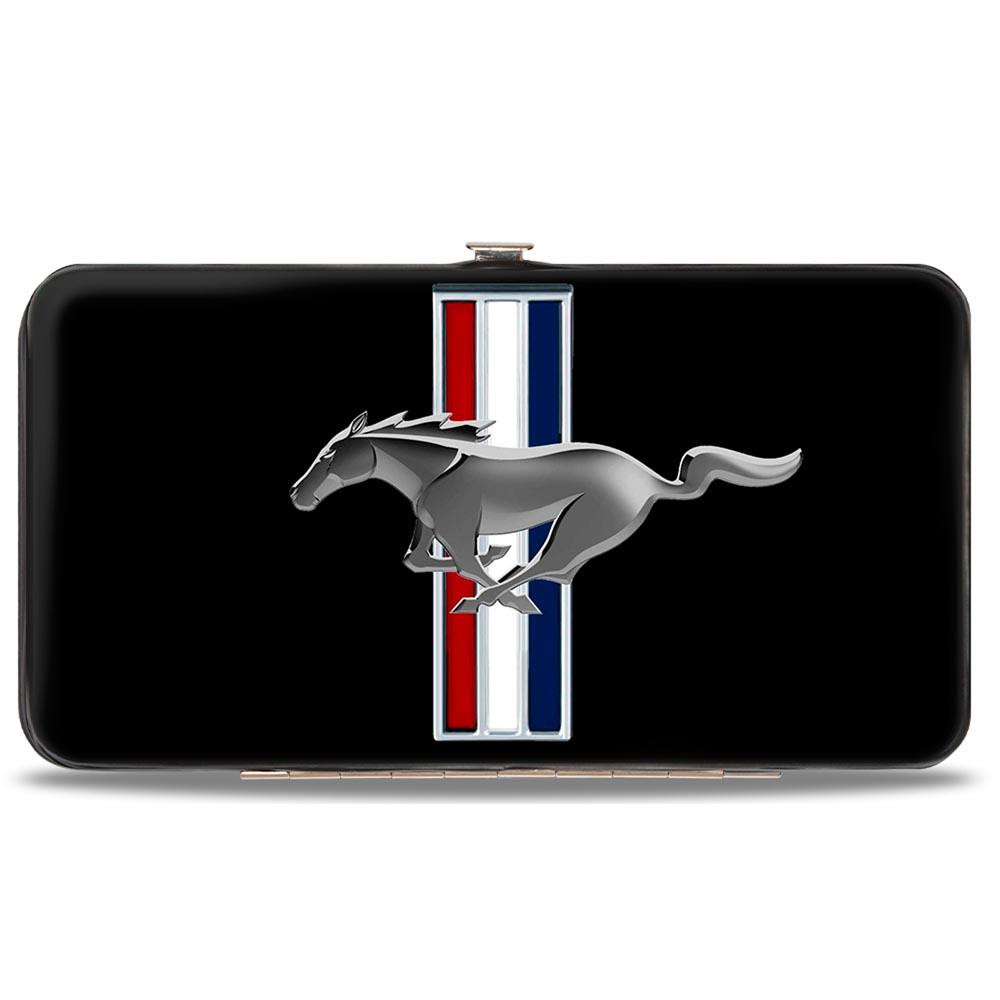 Ford Mustang Tri-Bar Logo Wallet - Real Leather, Carbon Fiber Look, RFID Blocking, Slim Bifold With Money Clip - View #3