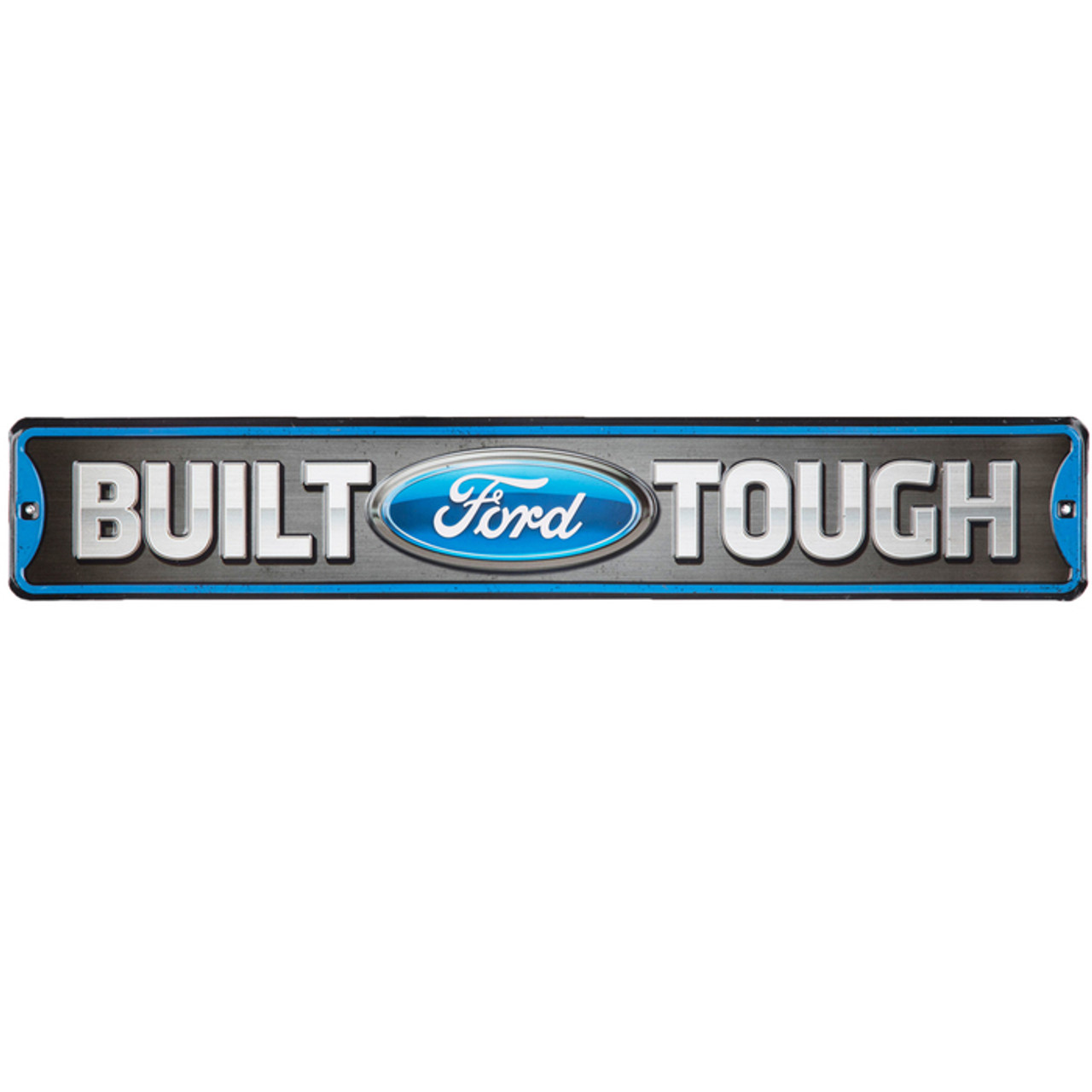 HANGTIME Ford Built Tough Sign 12 x 12 Embossed Metal Sign