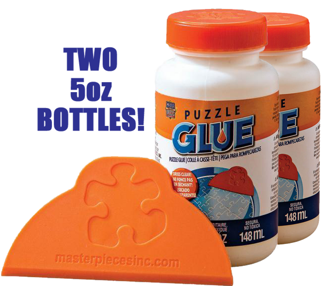 Puzzle Glue - 2-Pack 5oz Bottles & Wide Plastic Spreader - StangStuff