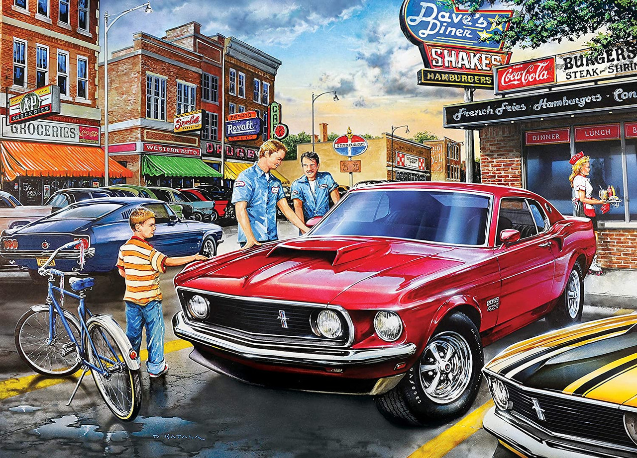 Puzzle Dave's Diner 1000 Piece Mustang Jigsaw Puzzle StangStuff