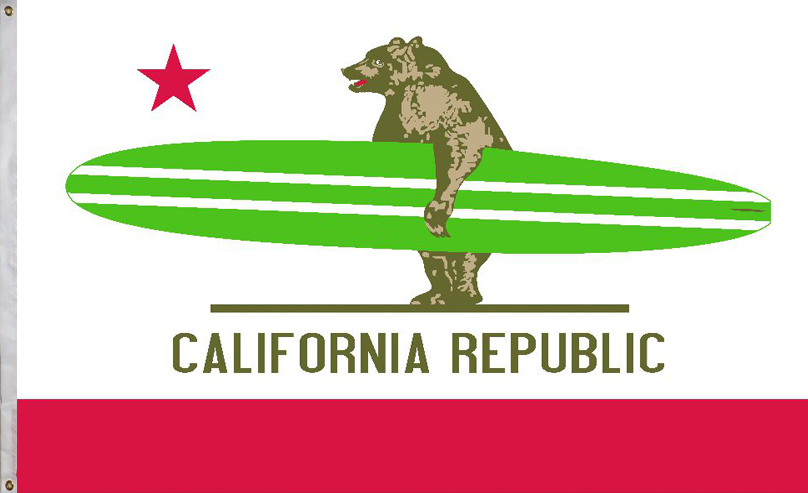 Flag California Surfboard Bear 3' x 5' StangStuff