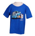 Kids - Late Model Mustang Burnout Blue T-Shirt in XL