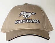 Mustang Running Horse w/Ford Logo Hat (Bone)