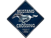 Mustang Crossing - Embossed Tin Sign