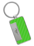 Green Carbon Fiber Inlay Mustang Key Chain