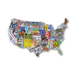 Puzzle - USA License Plate Map * 1000 Pieces