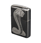 ZIPPO - Shelby Cobra Snake Engraved Lighter - Black Ice