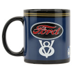 Mug - Ford V8 Logo in Black & Blue - 16oz. Coffee Mug