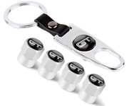Valve Stem Caps w/ Keychain - GT Logo Chrome