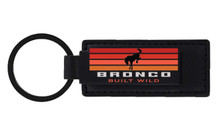 Ford Bronco Built Wild Black Leather Key Chain