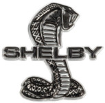  Shelby 3D Emblem Sticker- Black & Chrome 2"