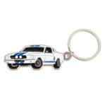 Key Chain - 1967 Shelby GT500 Mustang White/Blue
