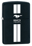Mustang 50 YEARS Black w/ White Stripes ZIPPO Lighter