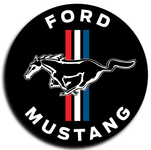 Ford Mustang Tri-Bar Logo Black Round Decal 3"