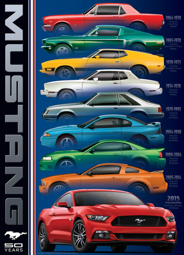 Puzzle - Ford Mustang 50 YEARS - 9 Mustangs, 1000 pieces - StangStuff