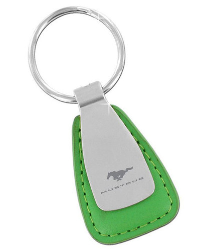 Mustang Green Leather Teardrop Key Chain Mustang Green Leather Teardrop Key Chain