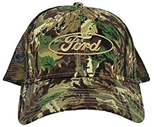 Ford Twill Camo Hat - Trucker Mesh Style Ford Twill Camo Hat - Trucker Mesh Style
