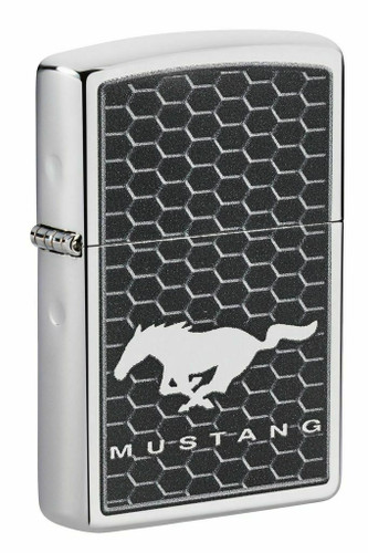 Mustang Running Horse Grill Pattern ZIPPO Lighter