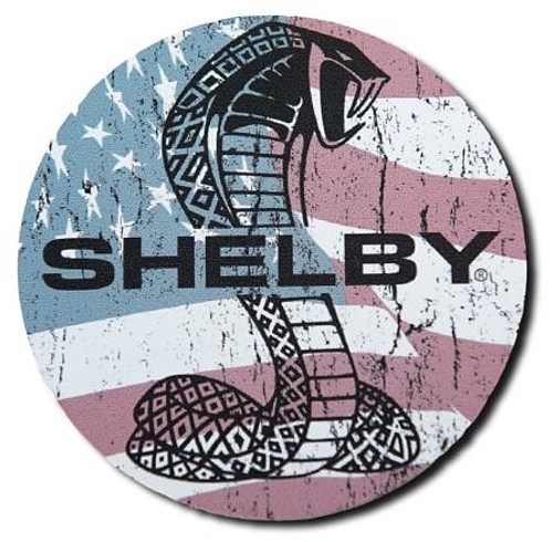 Magnet - Shelby Patriotic Snake Round 3.5" Magnet - Shelby Patriotic Snake Round 3.5"
