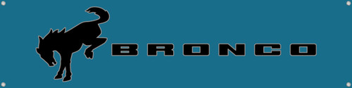 BRONCO Blue Vinyl Banner 48" x 12"