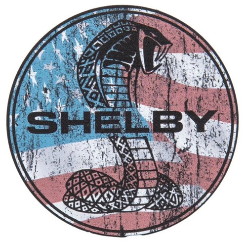 Magnet - Shelby Snake Flag with Border Round 3.5" Magnet - Shelby Snake Flag with Border Round 3.5"
