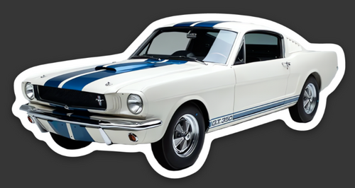 Magnet - Shelby GT350 White & Blue Stripes Mustang 3"