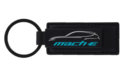 Ford Mach E Mustang Black Leather Key Chain