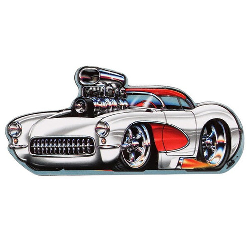 Rohan Day Corvette Hot Rod Embossed Tin Magnet Rohan Day Corvette Hot Rod Embossed Tin Magnet