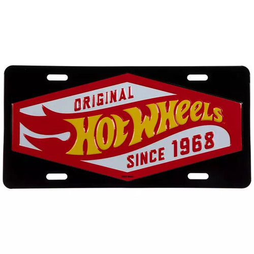 Hot Wheels Embossed Metal License Plate