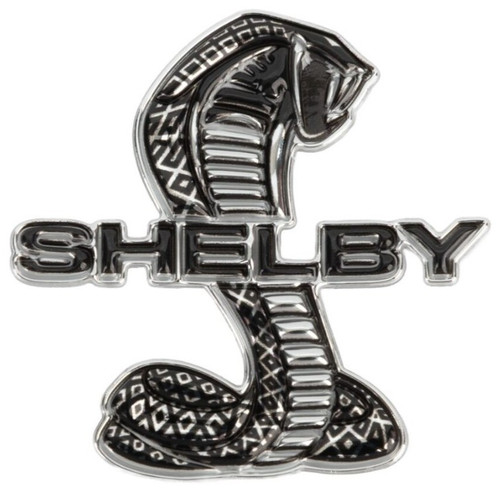  Shelby 3D Emblem Sticker- Black & Chrome 2"