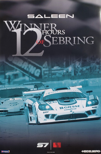Saleen Winner 12 Hours Sebring S7 Supercar Poster Saleen Winner 12 Hours Sebring S7 Supercar Poster